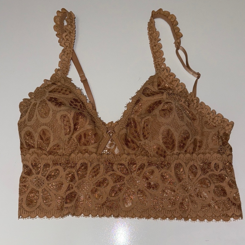 Aerie lace Bralette in Brown size: small NWT